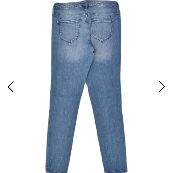 Mossimo denim blue ripped mid rise skinny jeans. Size 10, 30" - Picture 2 of 9